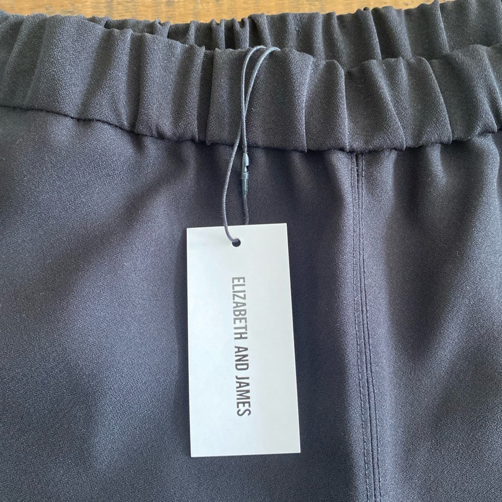 NEW Elizabeth and James High Rise Wide Leg Flowy Pull On Black Pants - Picture 4 of 9